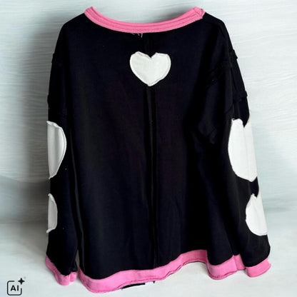 Sweater "HEART PATCH", schwarz