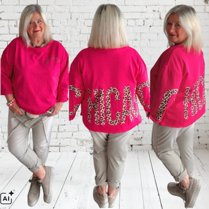 Sweater "CHICAGO", fuchsia