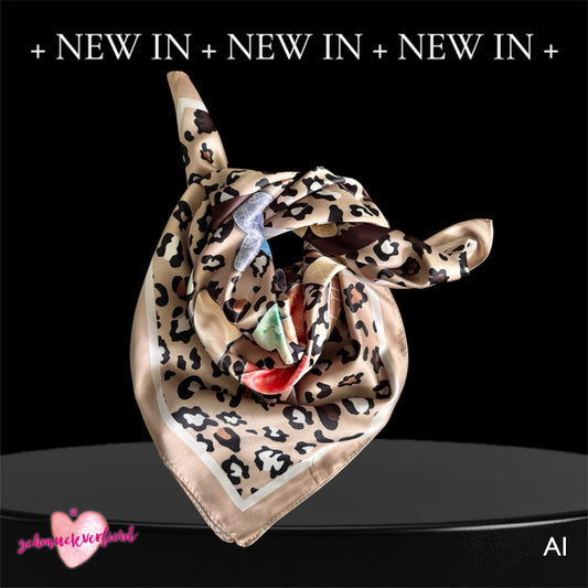 Nickytuch "AUTUMN HEARTS", camel-multi