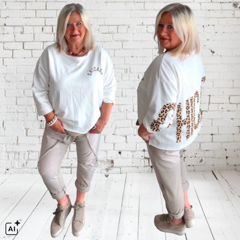 Sweater "CHICAGO", weiß