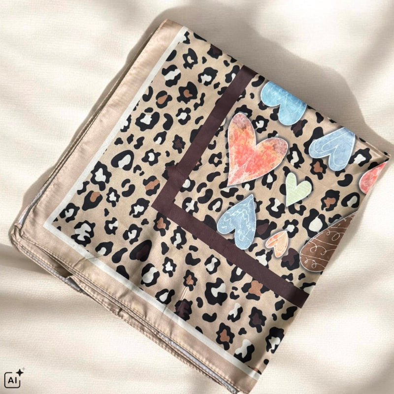 Nickytuch "AUTUMN HEARTS", camel-multi