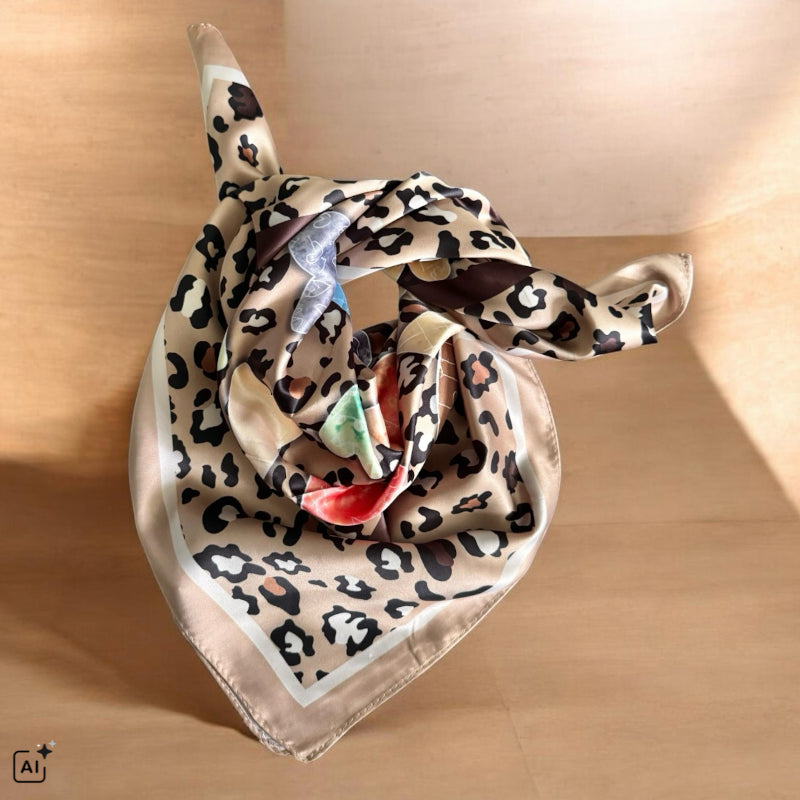 Nickytuch "AUTUMN HEARTS", camel-multi