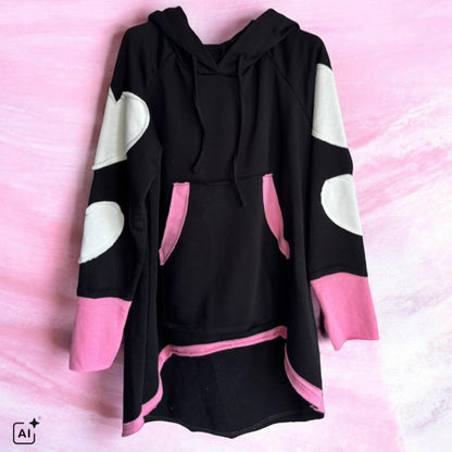 Hoodie "HEART PATCH", schwarz