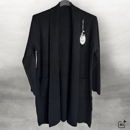 Strickjacke | Cardigan "COZY GLAM", schwarz