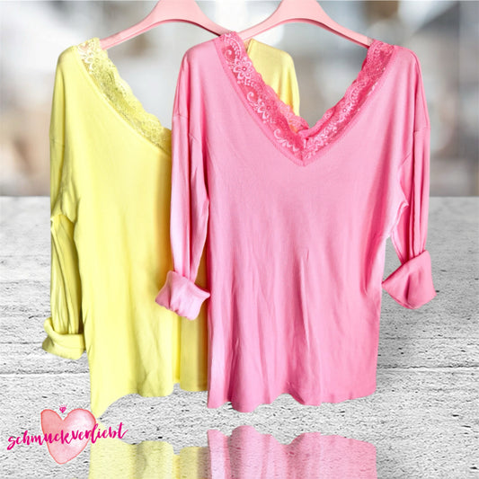 Longsleeve "DOUBLE LACE" mit Spitze