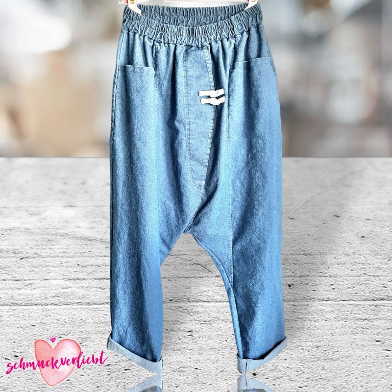 Baggy Hose "DECORATIVE STRAP", Jeans Optik