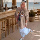 Off-Shoulder Carmen Bluse "TIES", camel