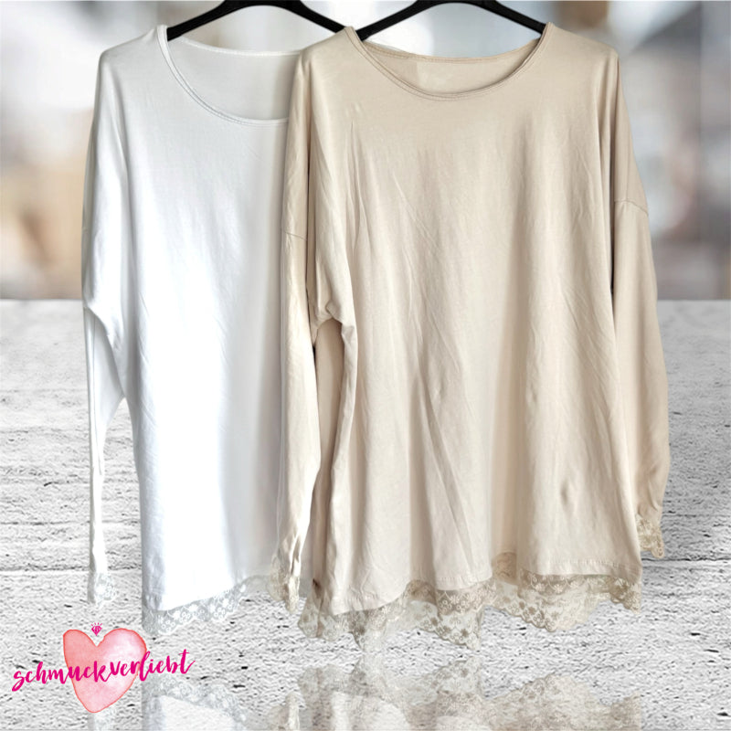 Longsleeve "CANDY" mit Spitze