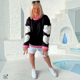 Sweater "HEART PATCH", schwarz