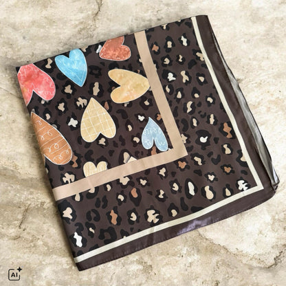 Nickytuch "AUTUMN HEARTS", braun-multi