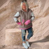 Hoodie "HEART PATCH", taupe