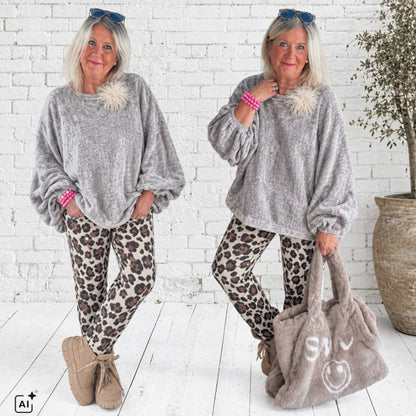 ZETA OTTO Pullover "BATWING", grau