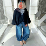 ZETA OTTO Pullover "BATWING", schwarz