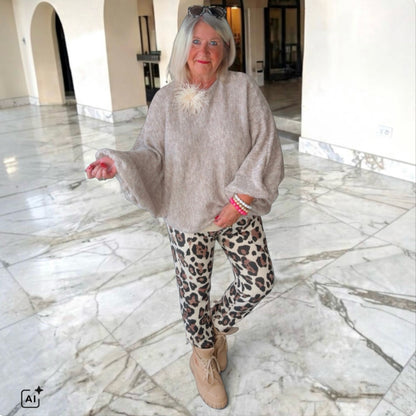 ZETA OTTO Pullover "BATWING", taupe