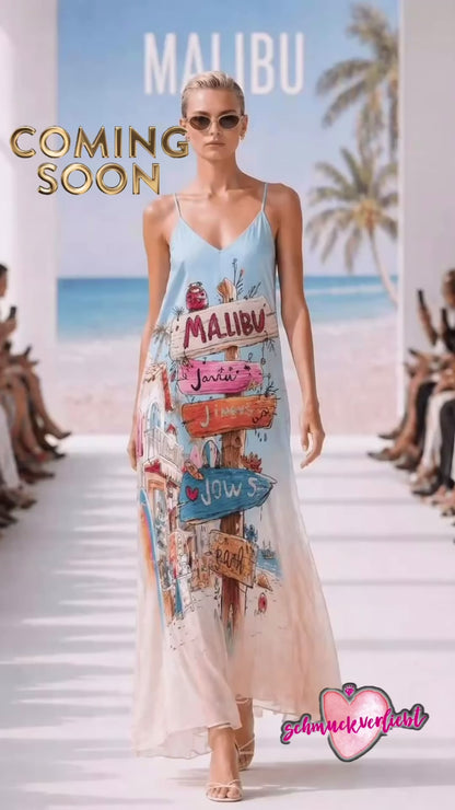 Maxikleid "HAPPY WOMAN", hellblau