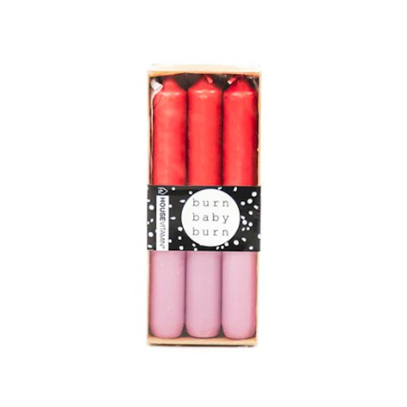 Hv Candles 6pc Red:pink Sku202161